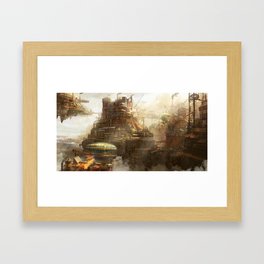 Steampunk city Framed Art Print