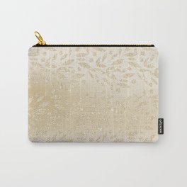 Luxury ivory glam gold glitter gradient floral Carry-All Pouch