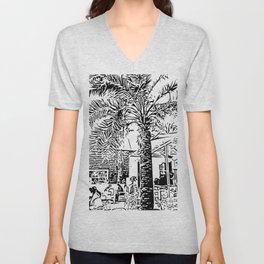Palm tree V Neck T Shirt