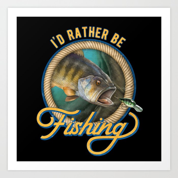 Bass Fishing Lure Fisherman Vintage Look Art Print by Markus