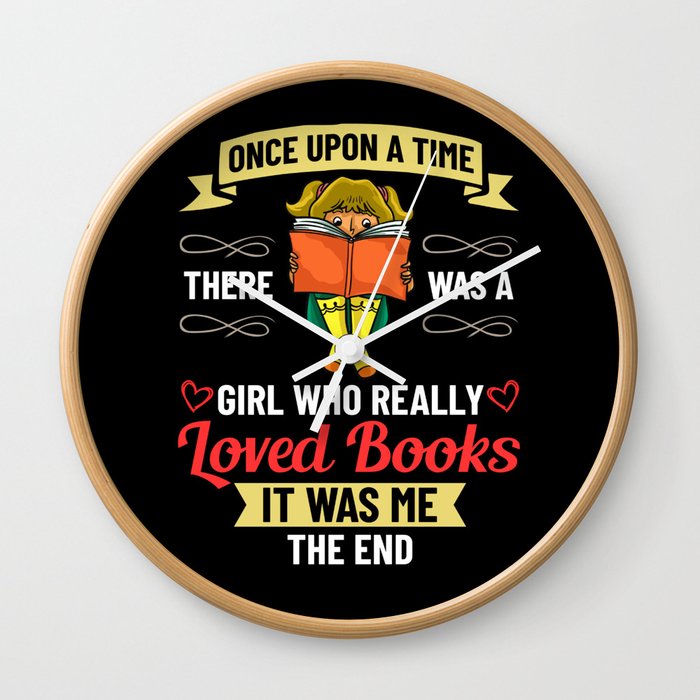 Book Girl Reading Women Bookworm Librarian Reader Wall Clock