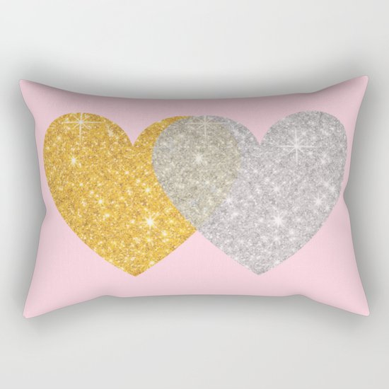 Glitter Hearts Rectangular Pillow