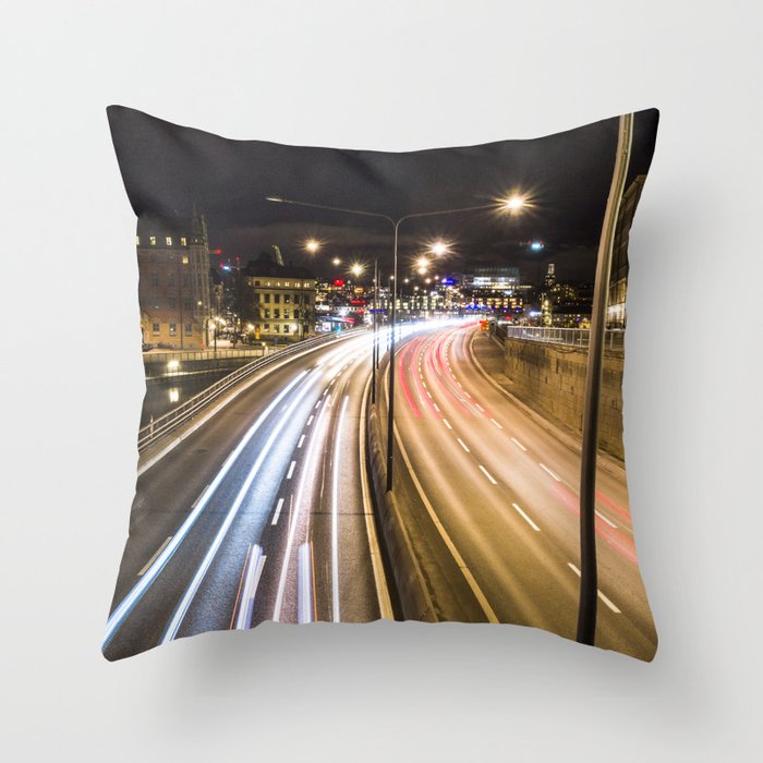 Stockholm traffic Throw Pillow