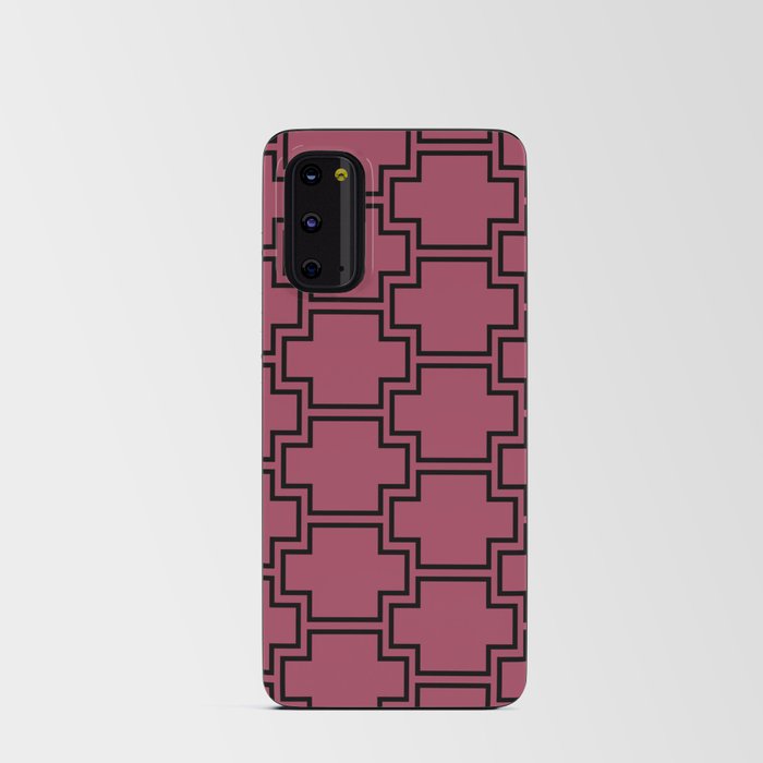 Black and Dark Pink Tessellation Line Pattern 2 - Diamond Vogel 2022 Popular Colour Obsession 1130 Android Card Case
