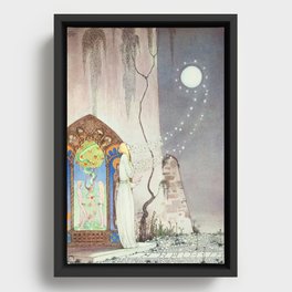 kay nielsen she couldn't help but put the door Framed Canvas