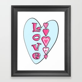 Pink Chain of Hearts Framed Art Print