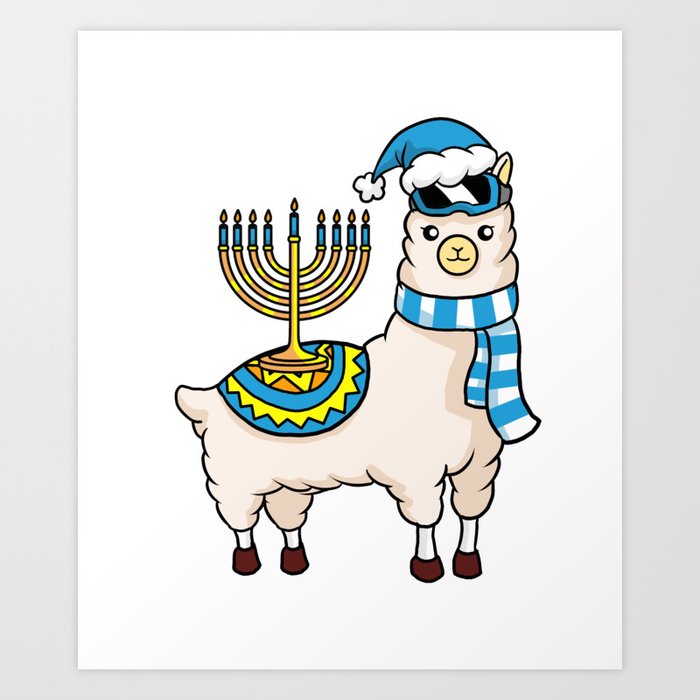 Happy Hanukkah Llamakkah Llama Menorah Alpaca Jewish Holiday Zip