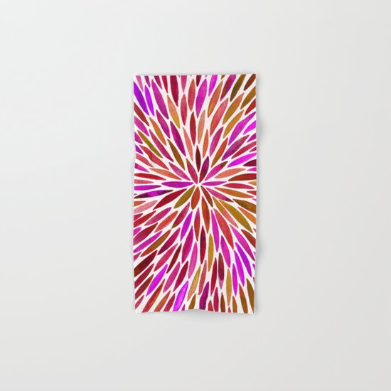 Pink Watercolor Burst Hand & Bath Towel