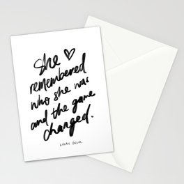 "She remembered who she was and the game changed" by Lalah Delia Stationery Card