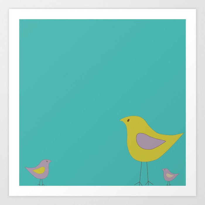 Simple Vector Birds Art Print