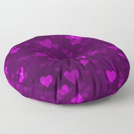 Violet Hearts Floor Pillow