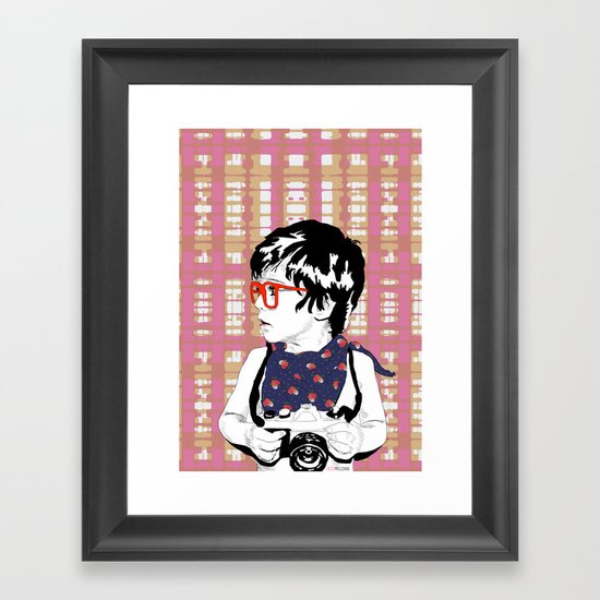Red Glasses Framed Art Print