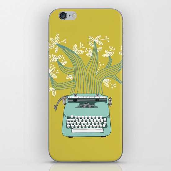 The Typing Tree Blue iPhone Skin