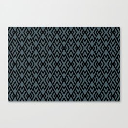 Black and Dark Blue Diamond Shape Tile Pattern Pairs DE 2022 Popular Color Blue Tapestry DET545 Canvas Print