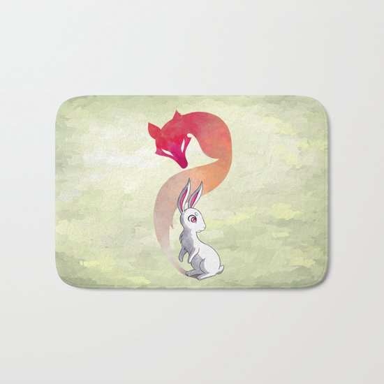 Rabbit and a Fox Bath Mat