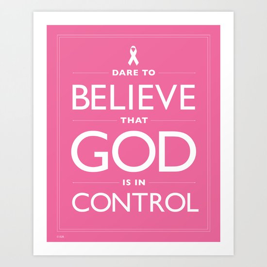 Breast Cancer Awareness Hot Pink Dare Print Art Print