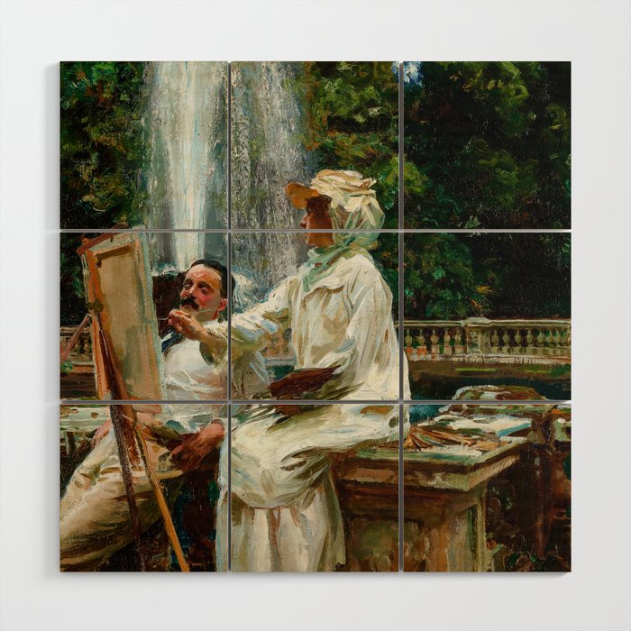 The fountain by John Singer Sargen Wood Wall Art