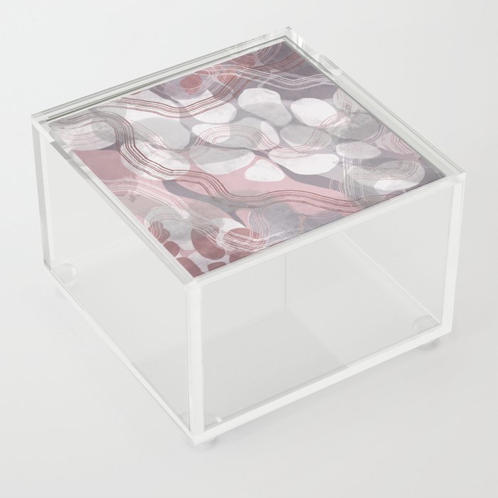 Abstract pink organic shapes  Acrylic Box