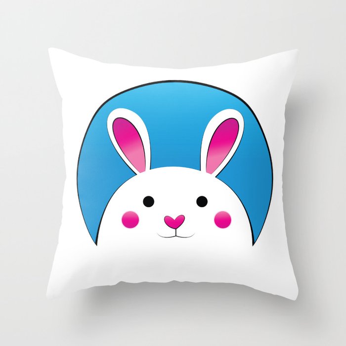 Chubby Bunny Throw Pillow