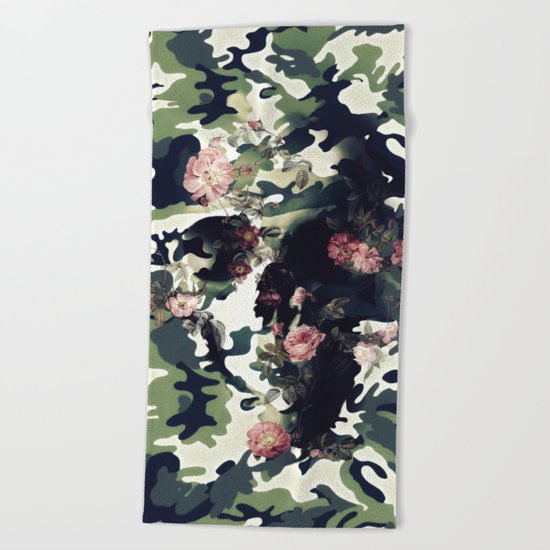 Camouflage Skull Beach Towel