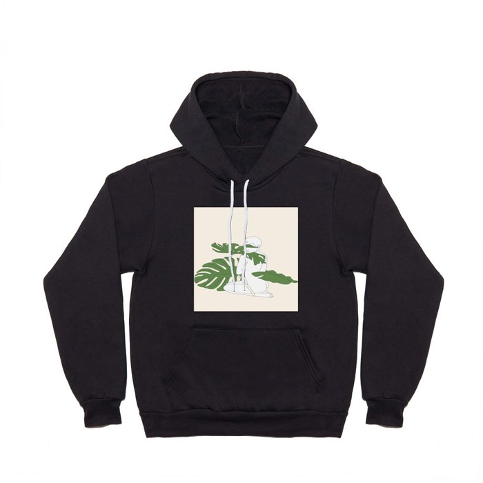 Woman with Monstera Leaves Hoody