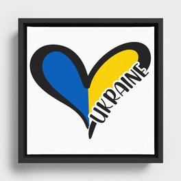 Love Ukraine Heart Framed Canvas
