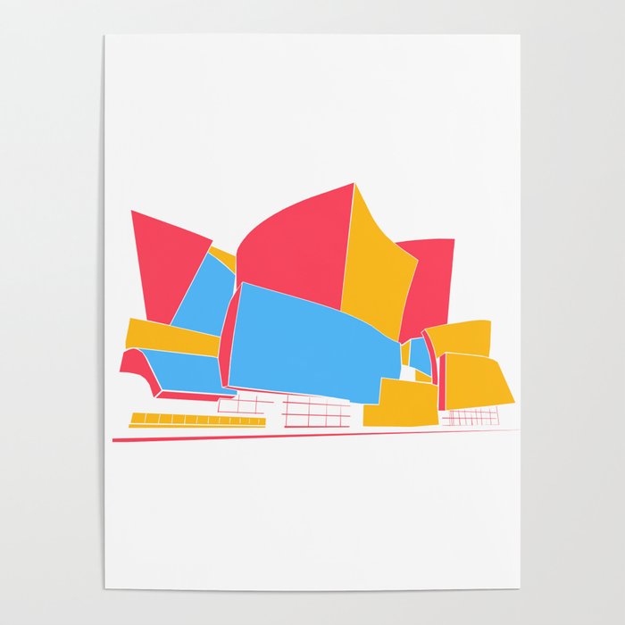Concert Hall - Los Angeles - California - Frank Gehry Poster