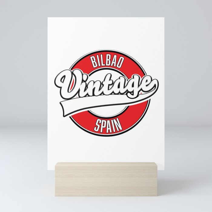 Bilbao spain vintage style logo Mini Art Print