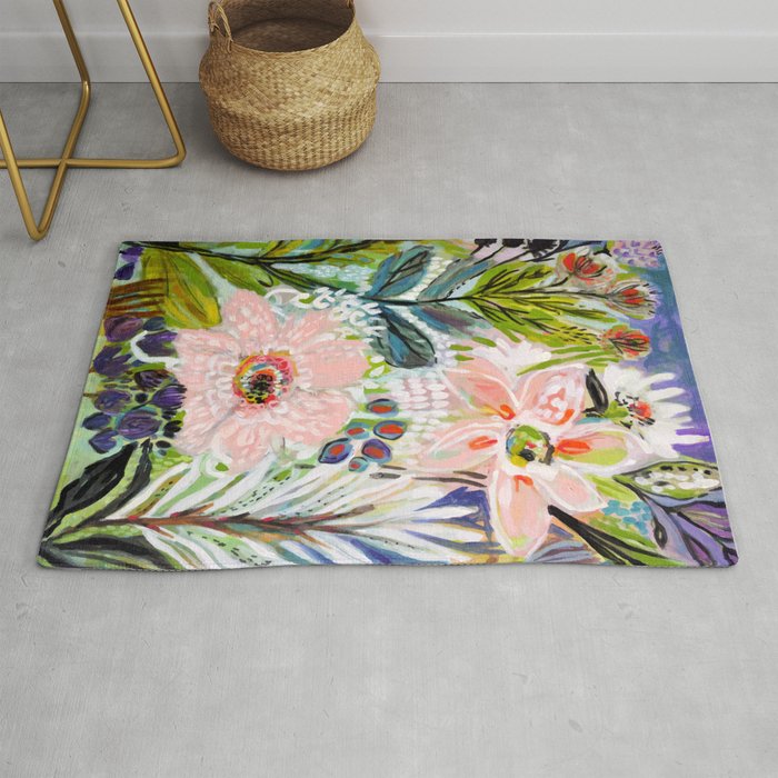 Bohemian Flower Garden Rug by Karen Fields Design Society6