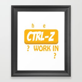 Why Doesn´t CTRL-Z Work In Real Life? Framed Art Print