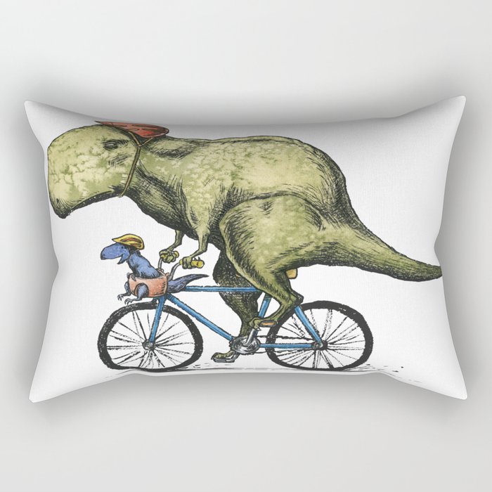 Dino Cycler Rectangular Pillow