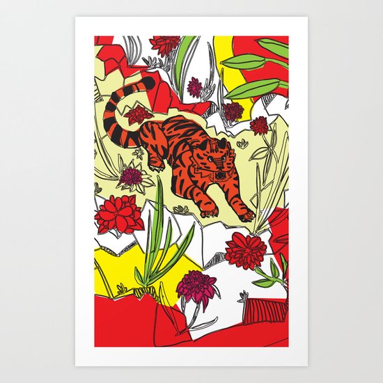 Tiger On The Prowl Art Print