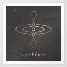 Mindfulness Word and Symbol Art Print