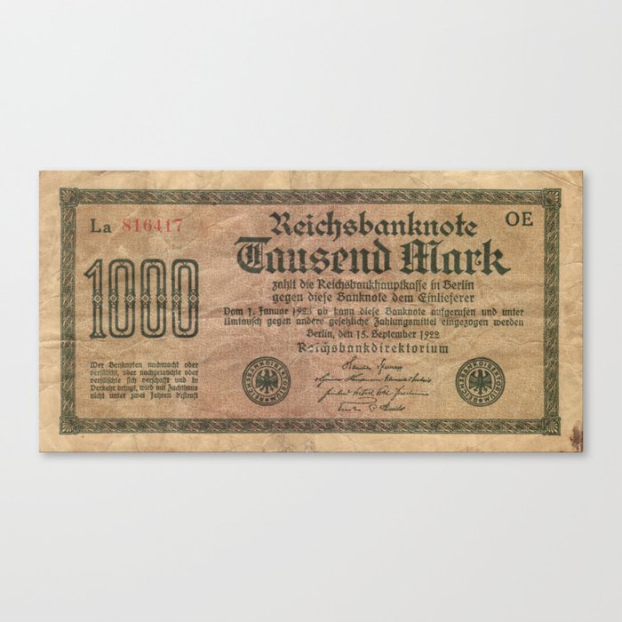 Germany Paper Money Canvas Print