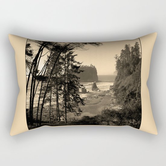 ruby beach, wa, usa old school (square) Rectangular Pillow
