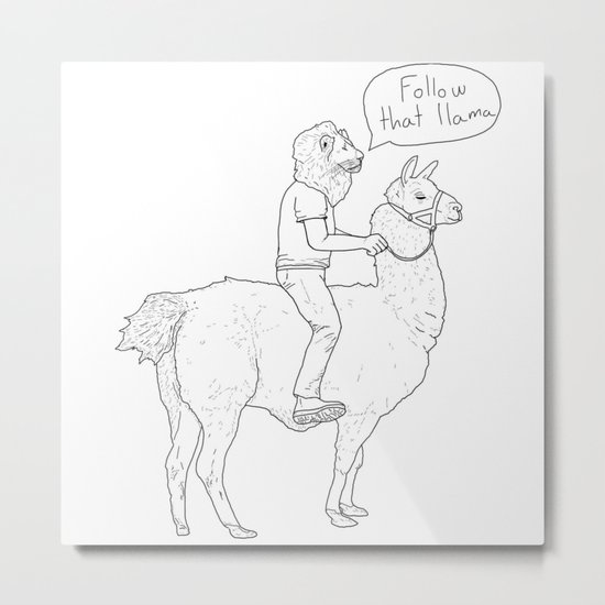 Follow that llama ! Metal Print