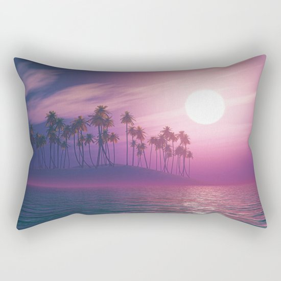 Palm tree island #ocean Rectangular Pillow