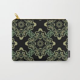 Intricate Green and Gold Moroccan Tile Vector Pattern. Jewel-toned Mosaic for Home Decor & Wallpaper. Carry-All Pouch