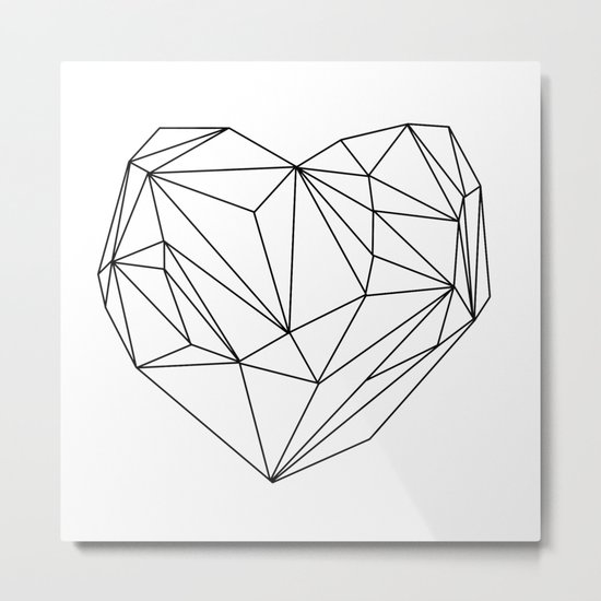 Heart Graphic (black on white) Metal Print