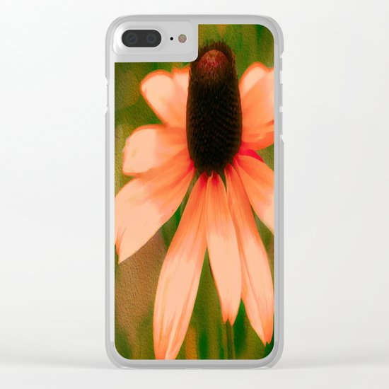 Vibrant Orange Coneflower Clear iPhone Case