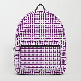 Pattern with small octagons. White and Purple color. Backpack