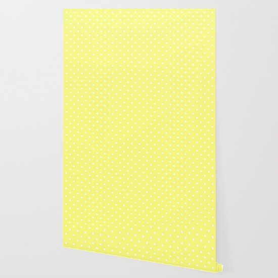 Butter Yellow Polka Dots Wallpaper By Colorpopdesign Society6