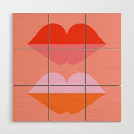 Abstraction_LOVE_KISS_Minimalism_001 Wood Wall Art