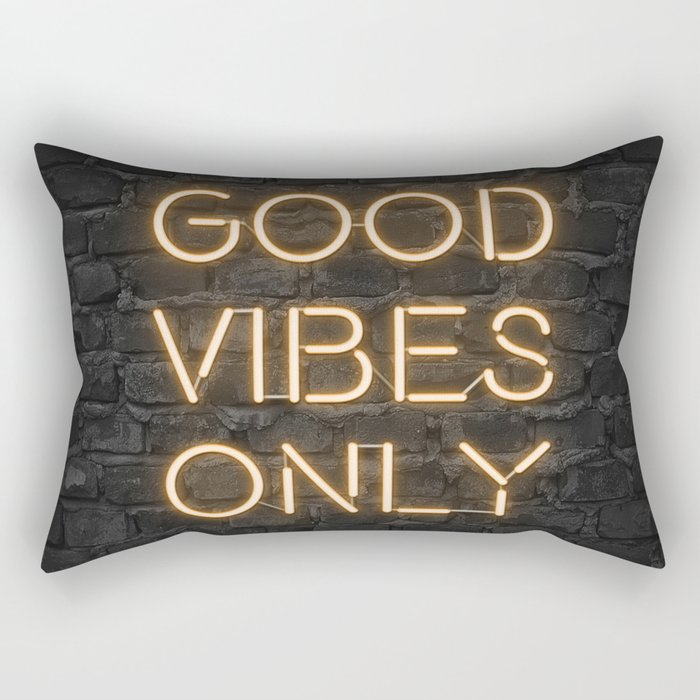 Neon Good Vibes - Orange Rectangular Pillow