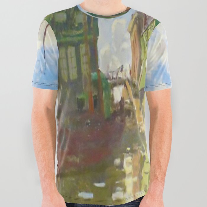 Claude Monet - Canal in Zaandam (1871) All Over Graphic Tee