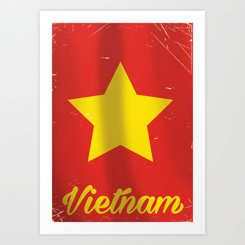Vietnam Vintage Travel Poster Art Print By Nicholasgreen Society6