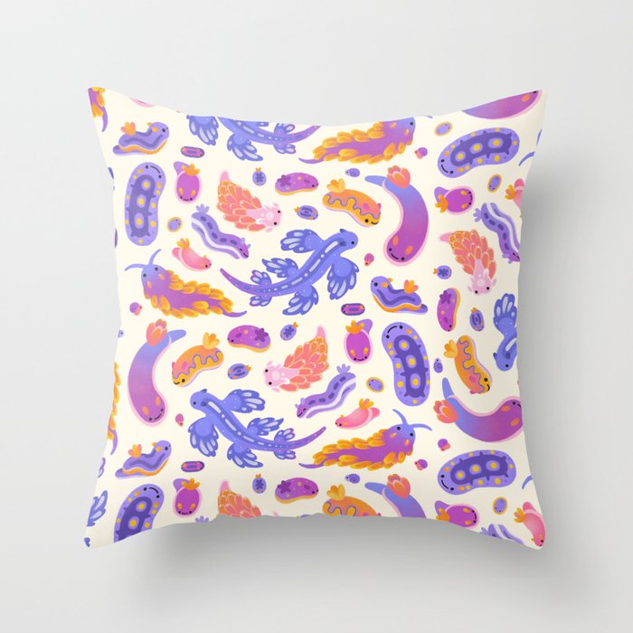 sea slug - pastel Throw Pillow