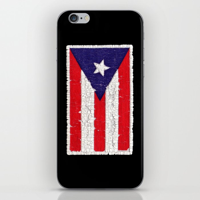 Puerto Rican flag with distressed textures iPhone Skin