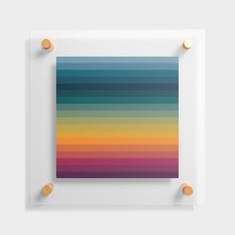 Colorful Abstract Vintage 70s Style Retro Rainbow Summer Stripes Floating Acrylic Print