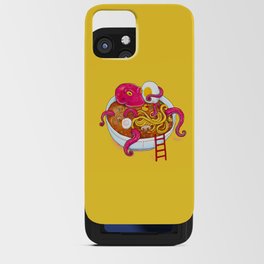 Bowl of ramen with octopus taking a bath iPhone Card Case